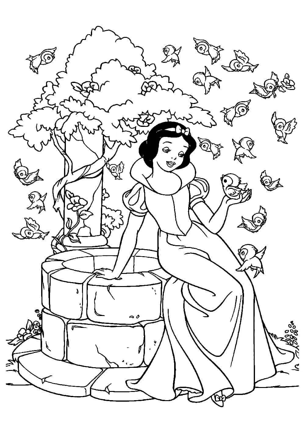 Linda Princesa Branca de Neve para colorir