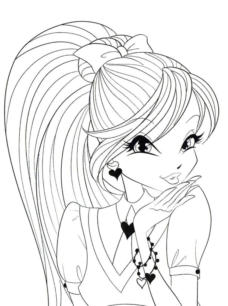 Desenhos de Linda Winx Club Bloom grátis para colorir