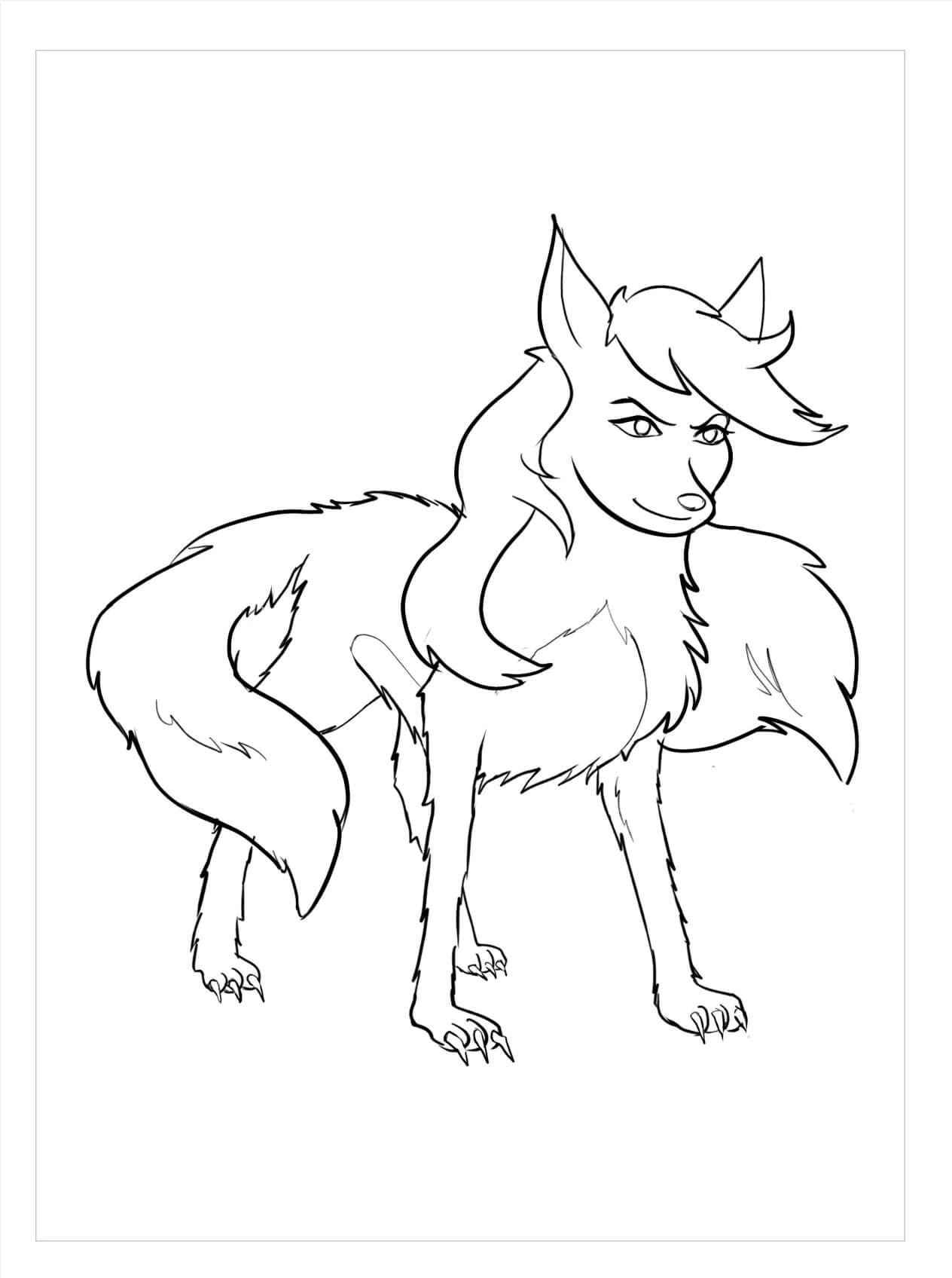 Desenhos de Lobo Animado para colorir