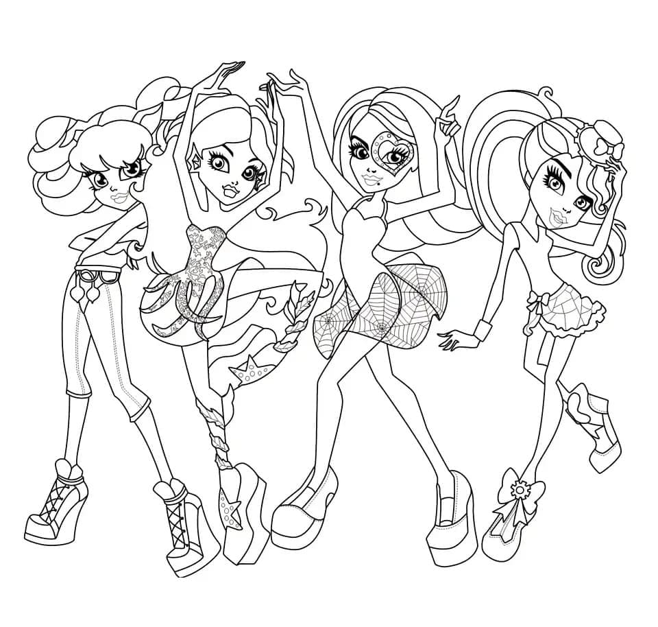 Desenhos de Meninas em Monster High para colorir