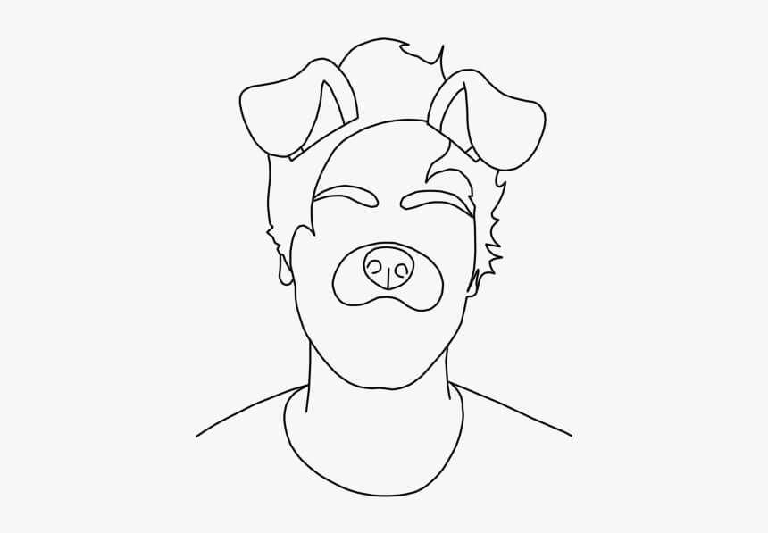 Desenhos de Menino com Cão de Filtro para colorir