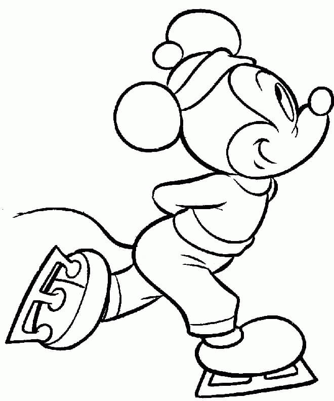 Desenhos de Mickey Mouse Roller Skate para colorir