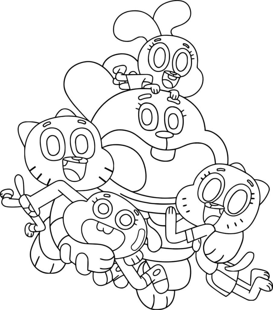 Desenhos de O Incrível Mundo de Gumball para colorir