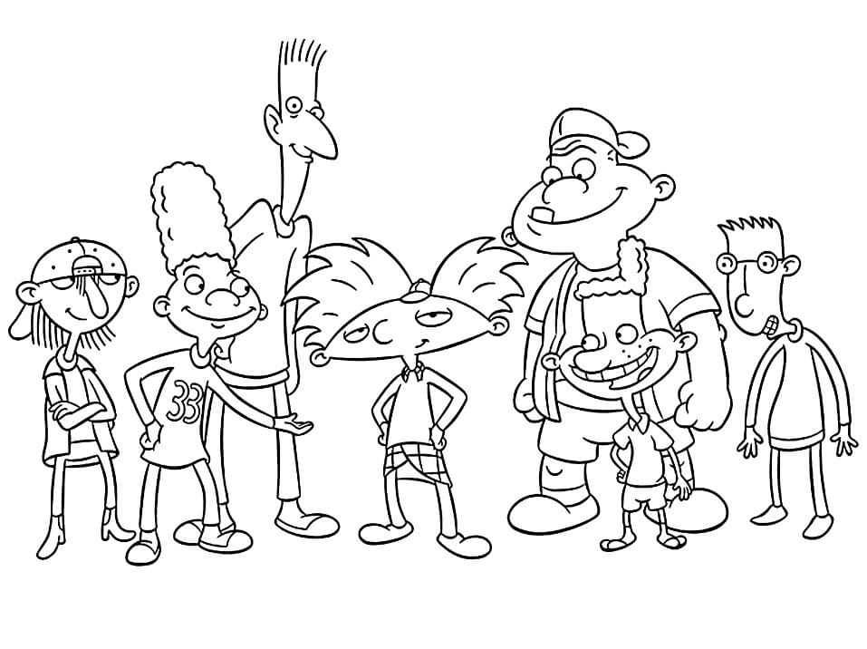 Oi, Arnold! Personagens para colorir