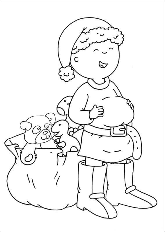 Desenhos de Papai Noel Caillou para colorir