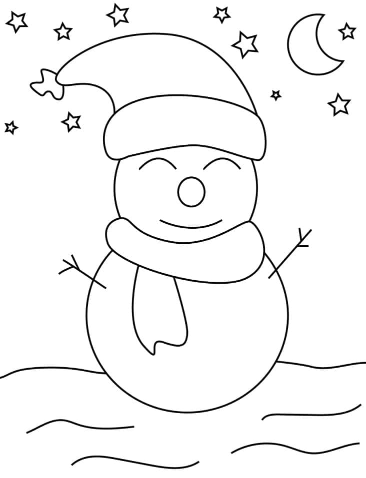 Desenhos de Pequeno boneco de neve para colorir