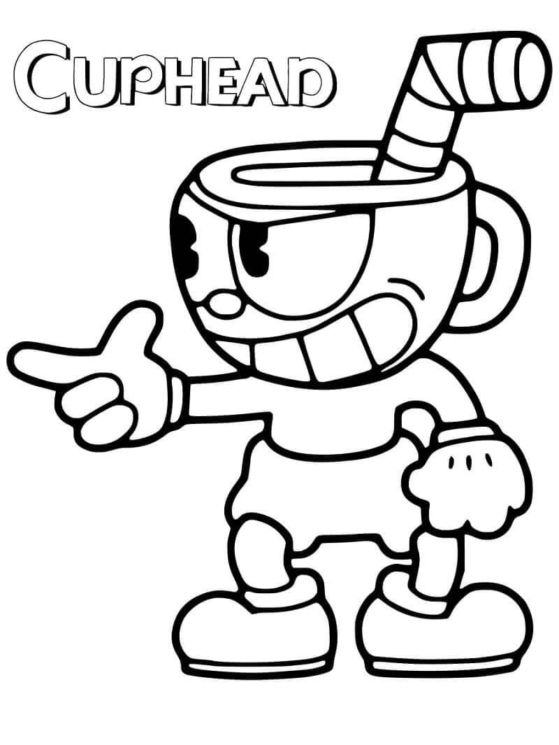 Personagem Cuphead para colorir