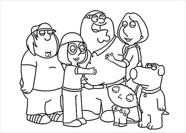 Personagem de Desenho Animado de Família Fofa Engraçada para colorir