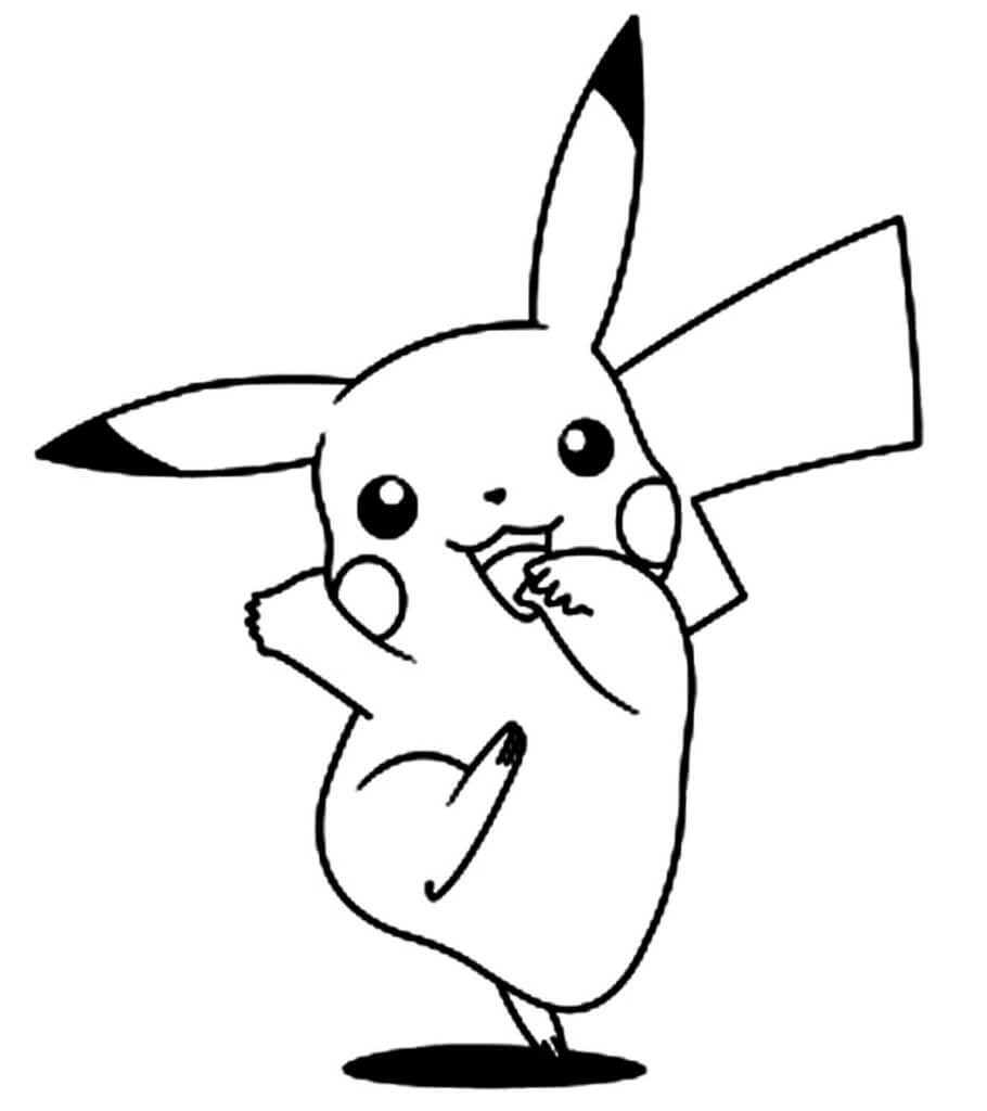 Pikachu Divertido para colorir