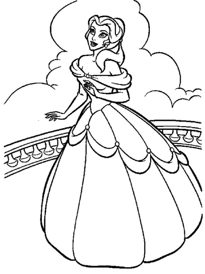 Princesa Bela Livre para colorir