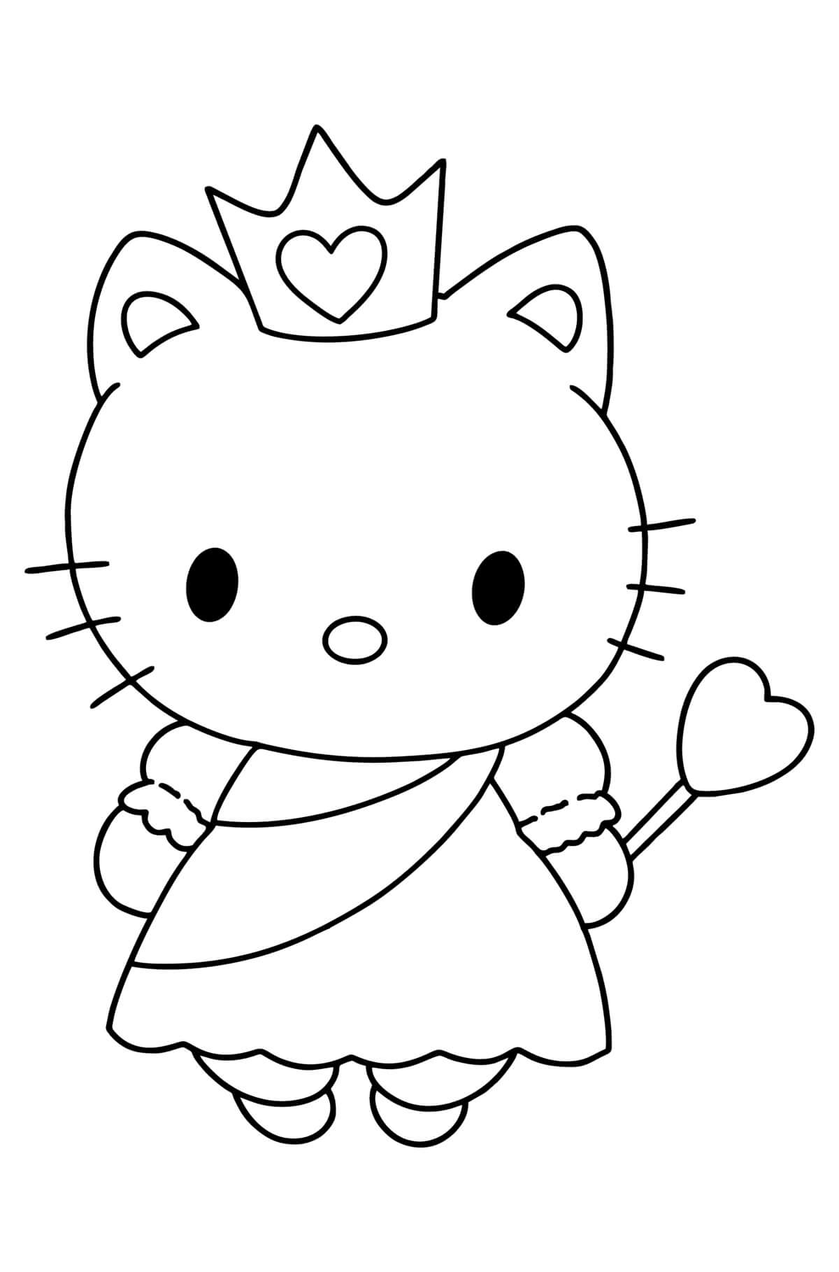 Princesa Hello Kitty para colorir