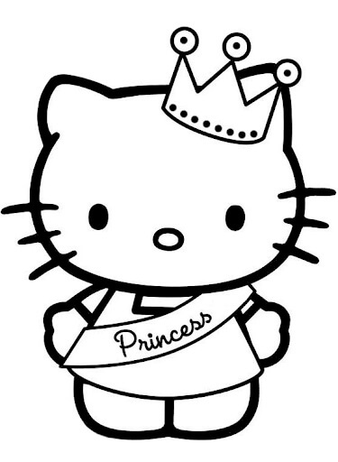 Princesa Hello Kitty para colorir