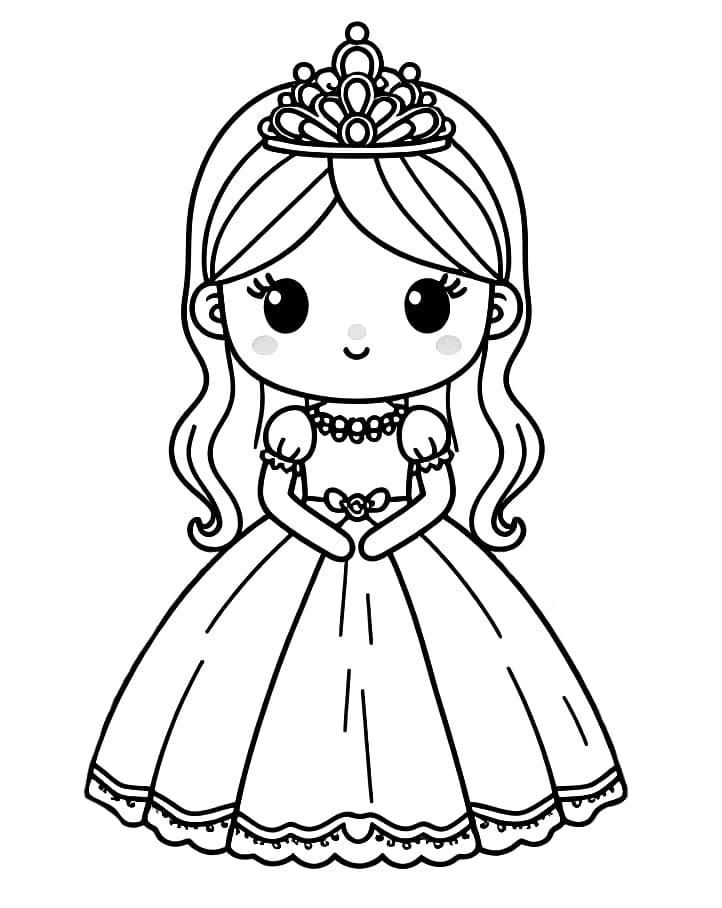 Princesa Kawaii para colorir