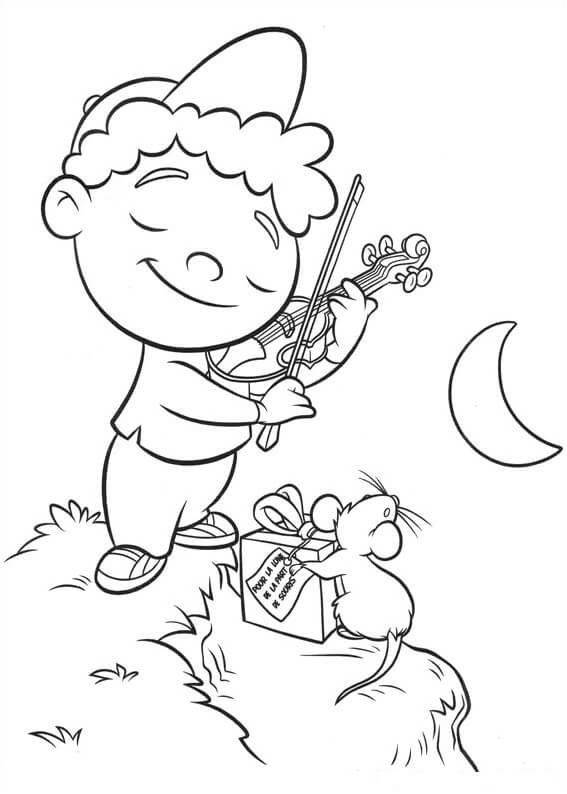 Desenhos de Quincy Tocando Violino para colorir