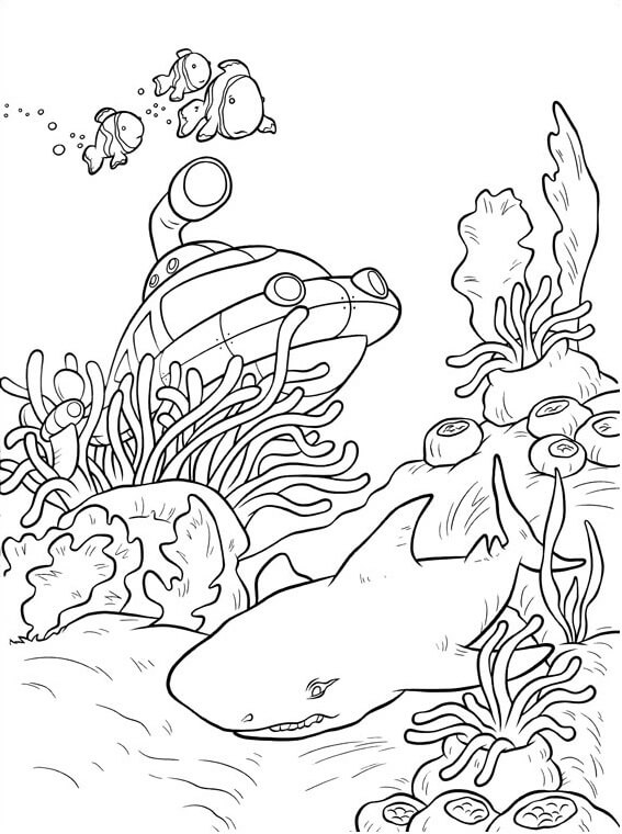 Desenhos de Roket no Fundo do Mar para colorir