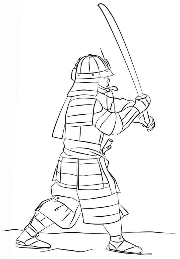 Samurai Blindado para colorir