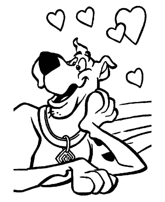 Desenhos de Scooby Doo Apaixonado para colorir