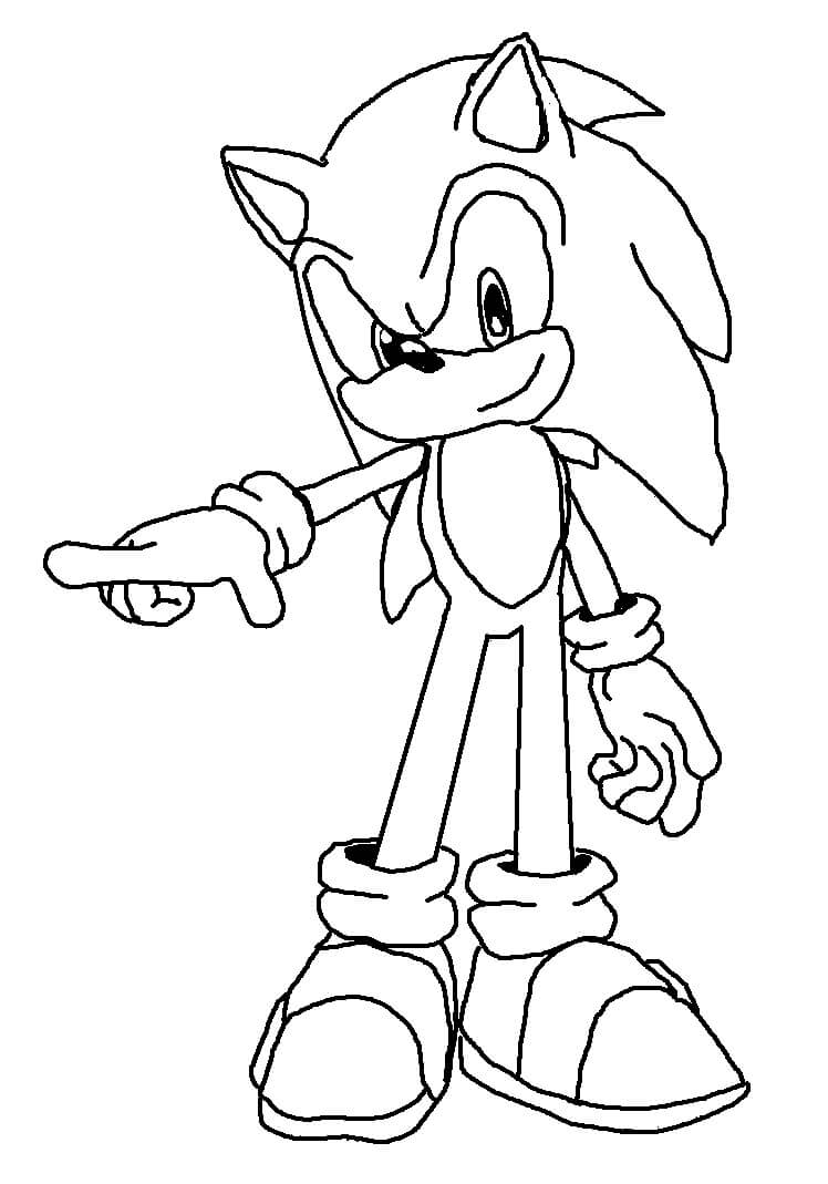 Desenhos de Sonic Apontando para colorir