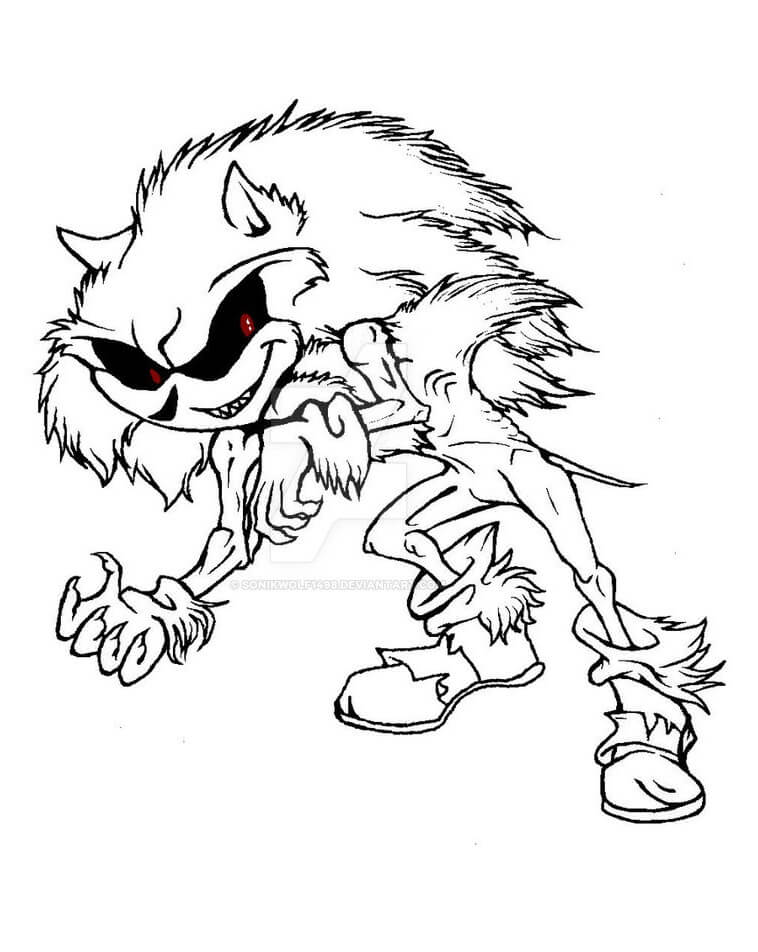 Desenhos de Sonic Assustador, O Monstro para colorir