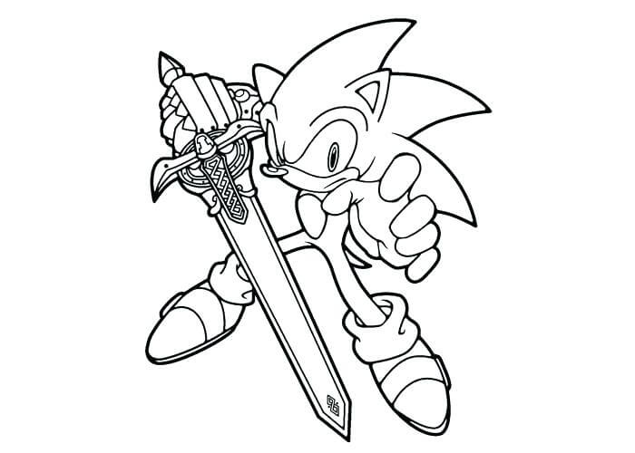 Desenhos de Sonic Com Espada para colorir