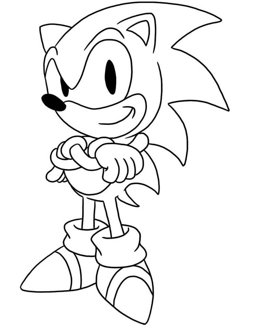 Sonic Cruzou Os Braços para colorir