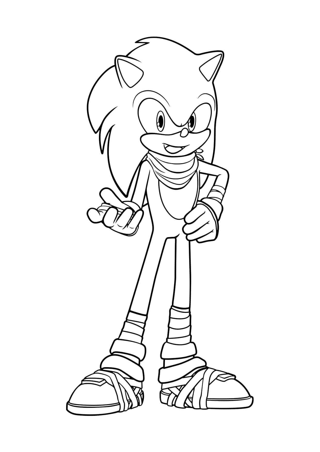 Desenhos de Sonic Pronto Para Lutar para colorir