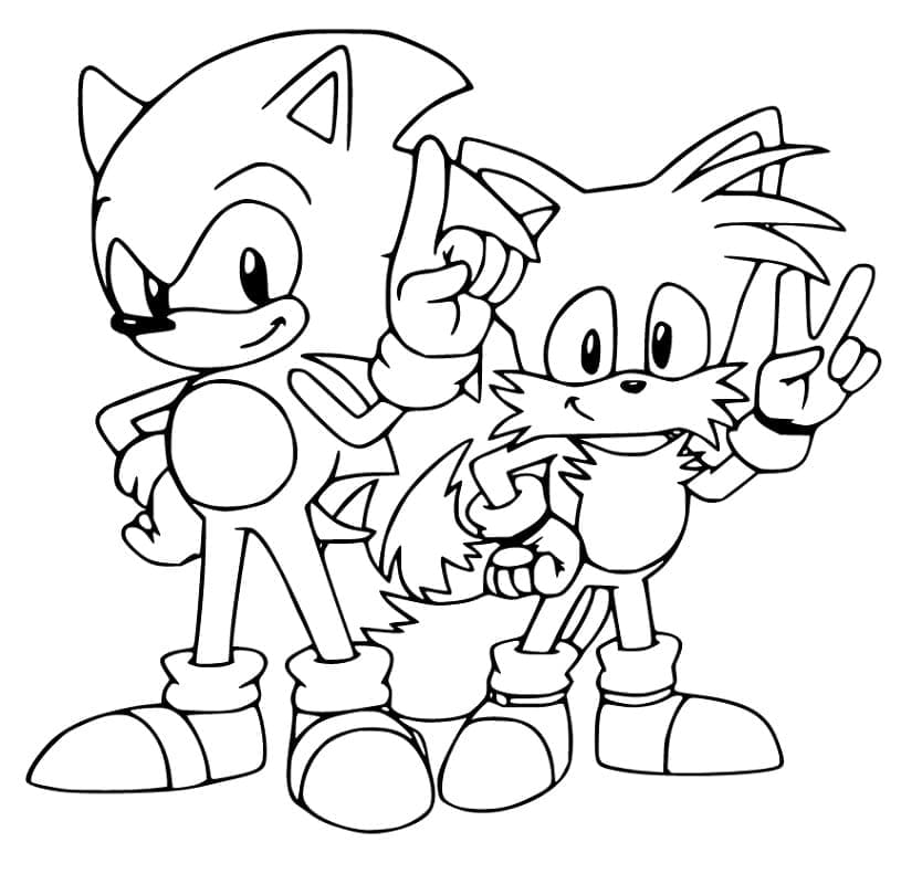 Desenhos de Sonic e Tails grátis para colorir