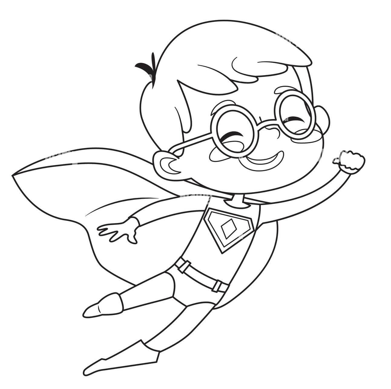 Superboy Voando para colorir