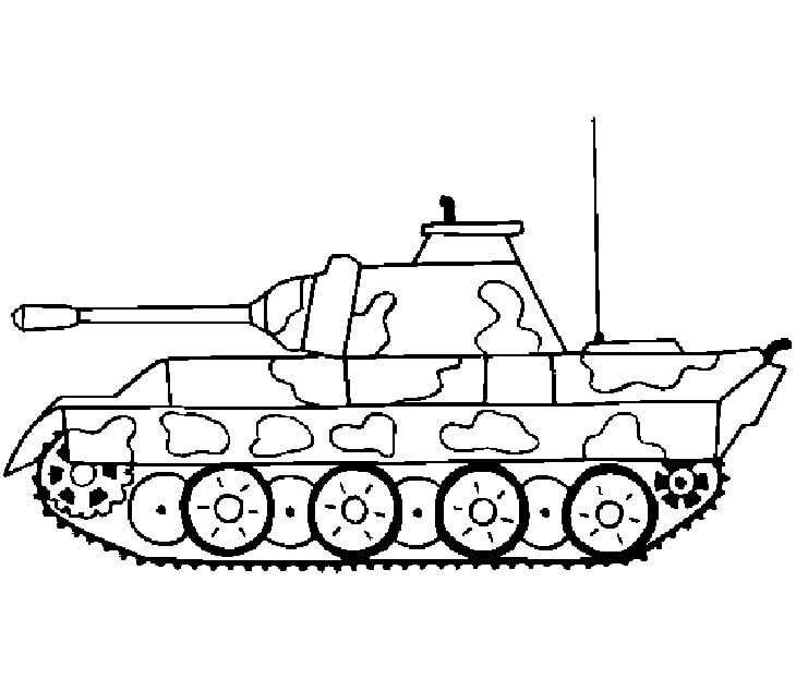 Desenhos de Tanque 2D para colorir