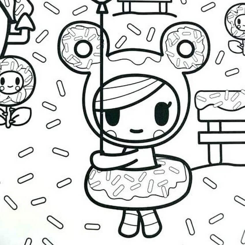 Tokidoki Donutella para colorir