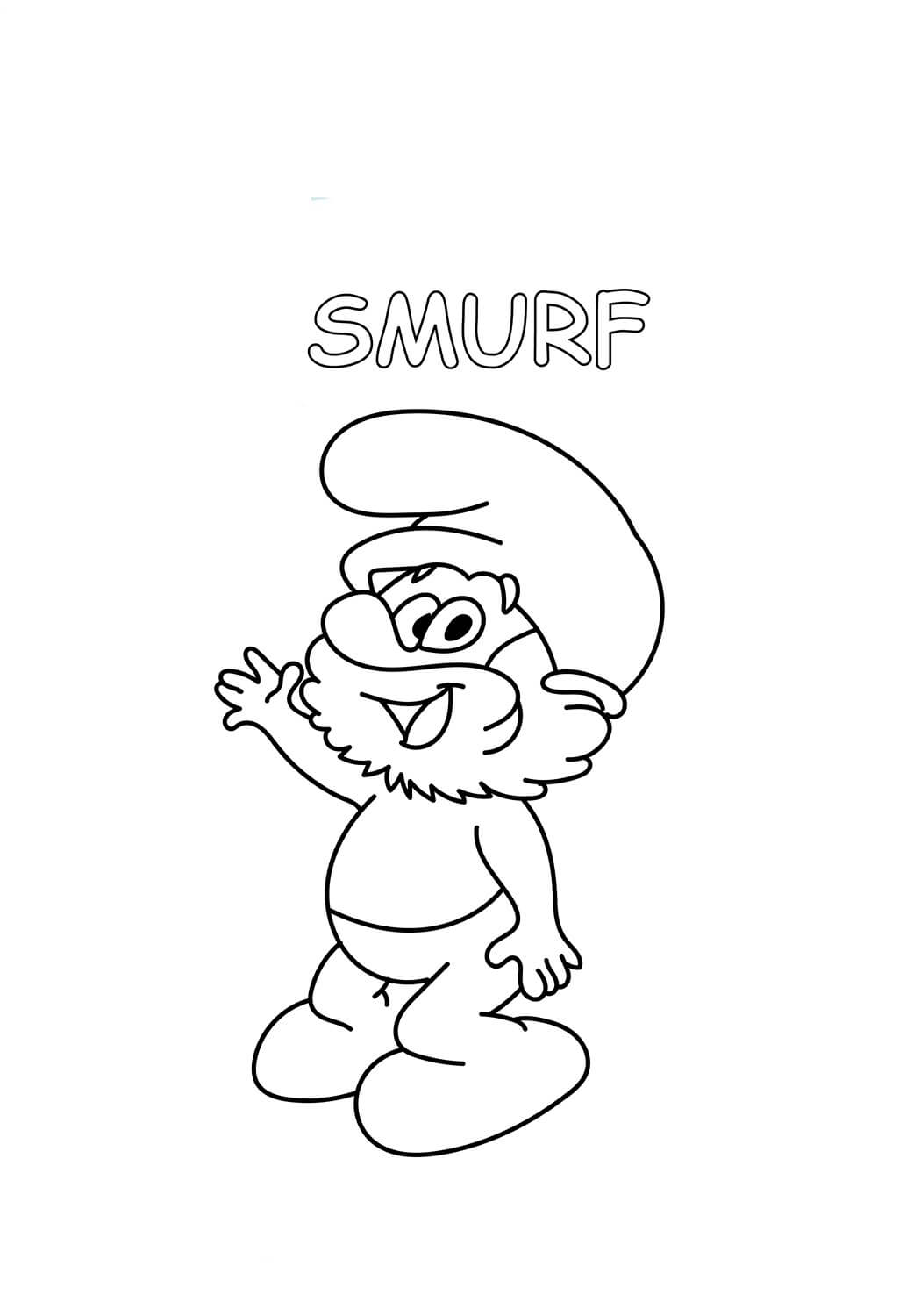 Um Papai Smurf para colorir