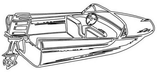 Desenhos de Um barco a motor em todo o seu esplendor para colorir