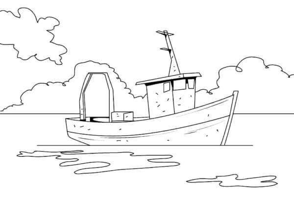 Desenhos de Um barco atravessa o oceano para colorir