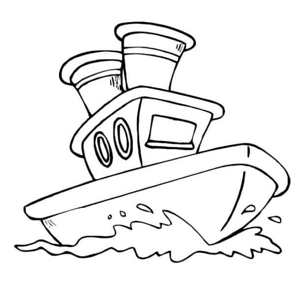 Desenhos de Um barco de desenho animado comum para colorir