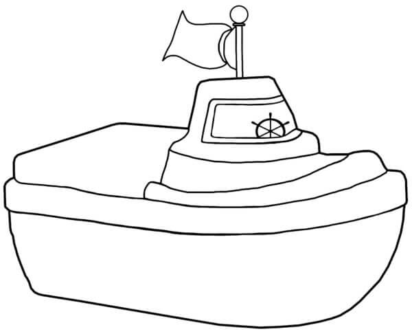 Desenhos de Um pequeno barco com um volante para colorir