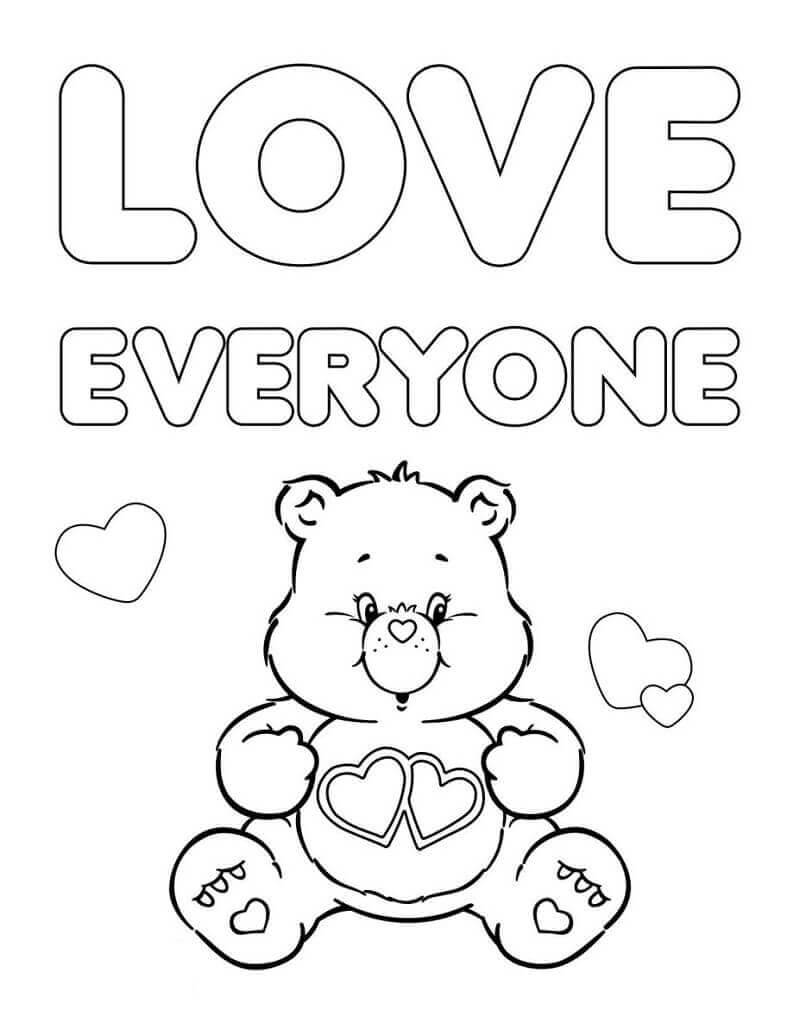 Desenhos de Urso Amoroso 1 para colorir