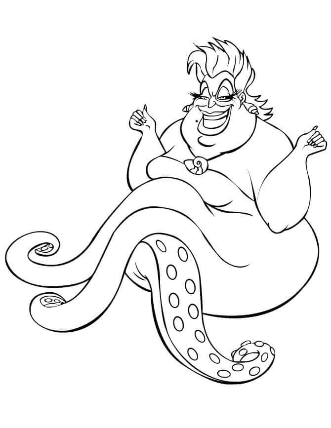 Ursula Disney Villain para colorir