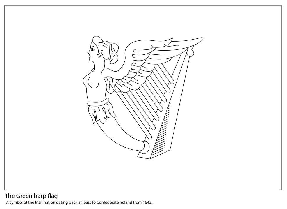 A Bandeira da Harpa Verde para colorir