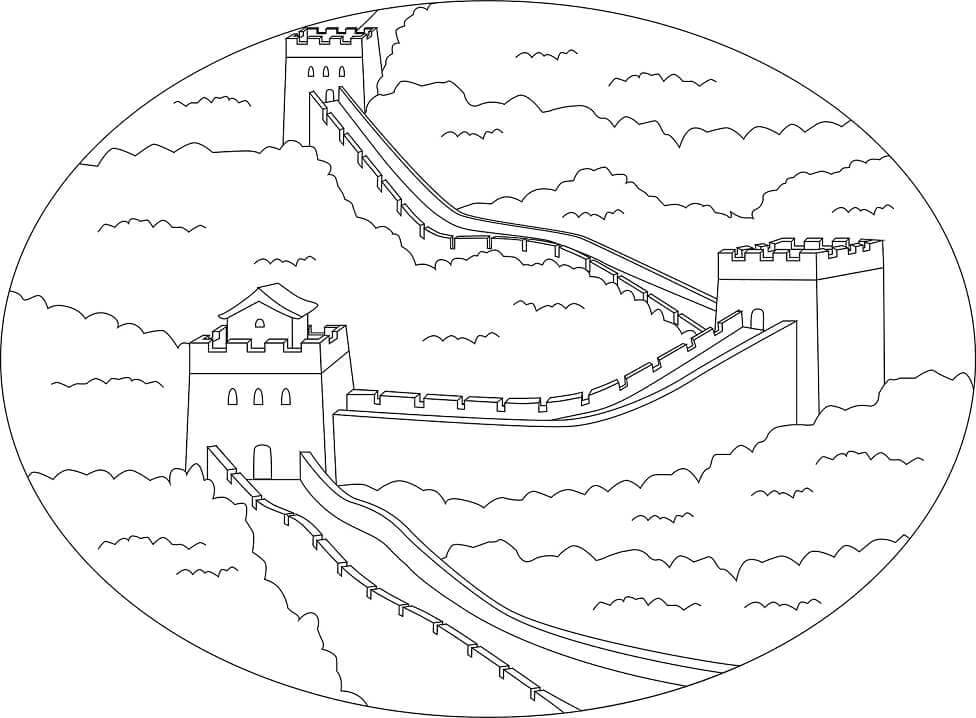 A Grande Muralha da China para colorir
