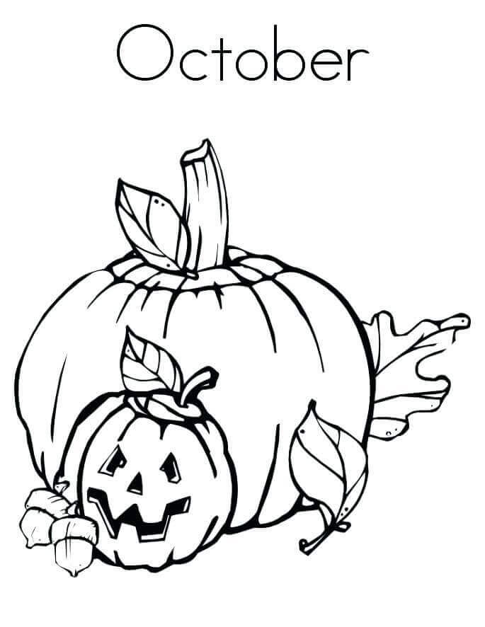 Desenhos de Abóbora Para Outubro para colorir