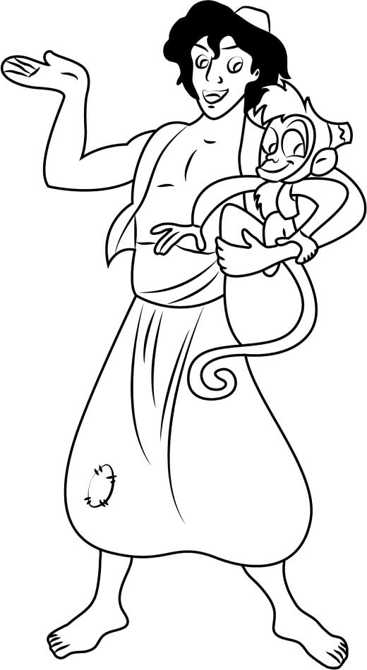 Aladdin com Tabu para colorir