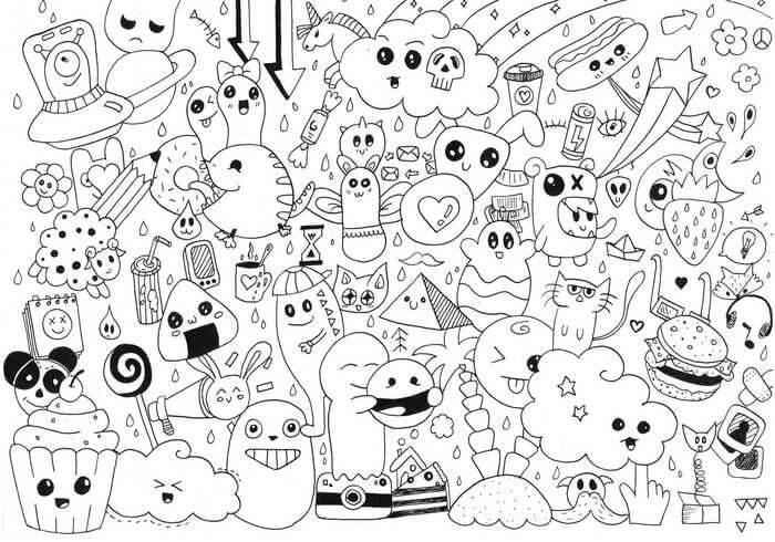 Desenhos de Alimentos Kawaii para colorir