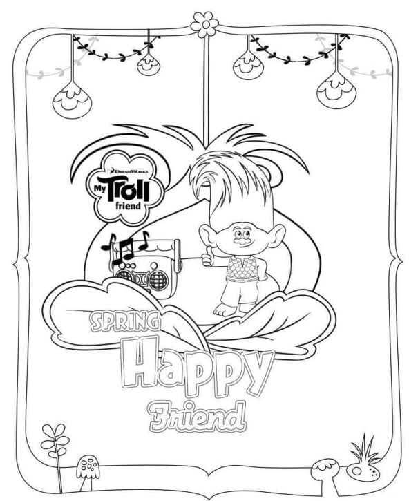 Desenhos de Amigo Feliz Primavera para colorir