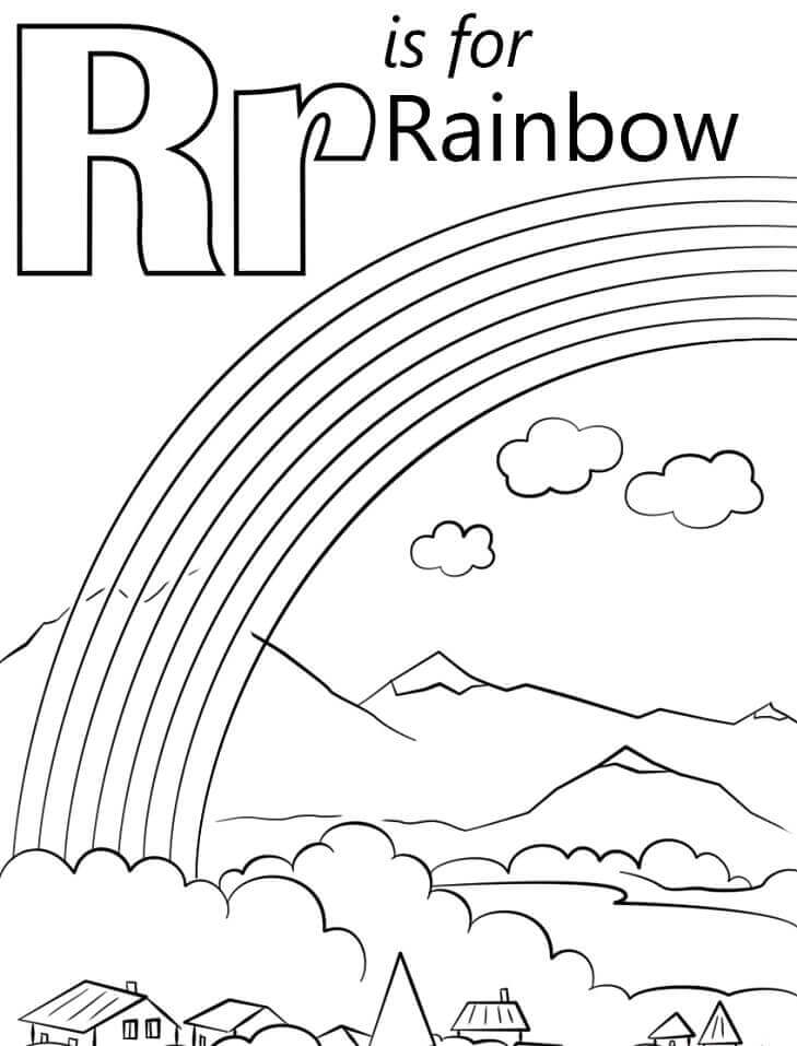Arco-íris, Letra R para colorir