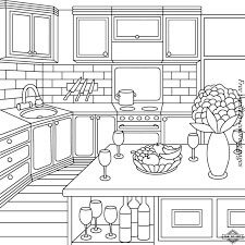 Desenhos de Armário De Cozinha De Alimentos para colorir