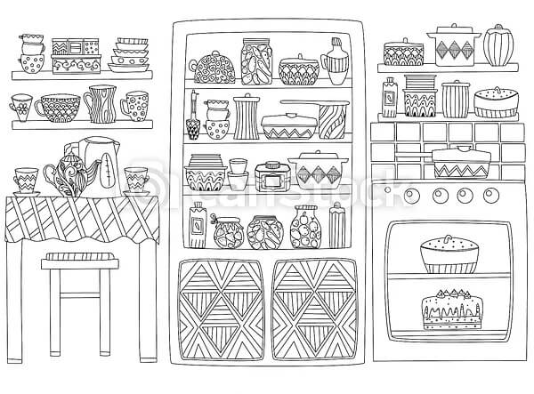 Desenhos de Armário De Cozinha Grande para colorir