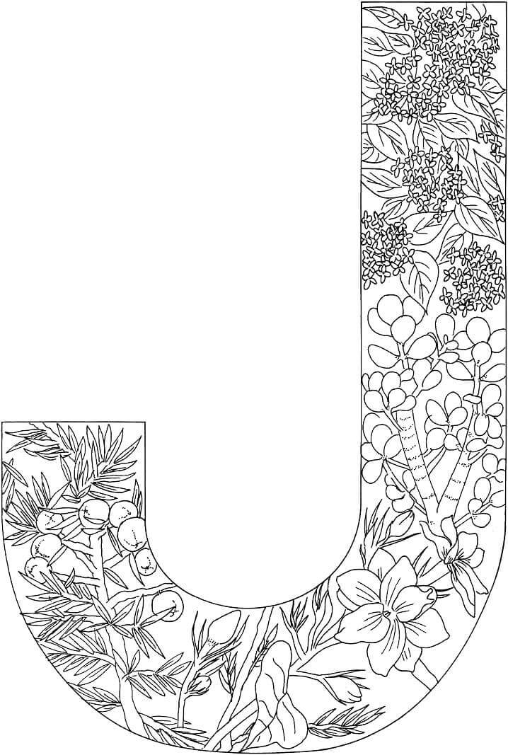 Desenhos de Árvore Da Letra J para colorir