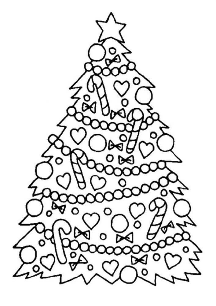 Desenhos de Árvore de Natal Básica para colorir