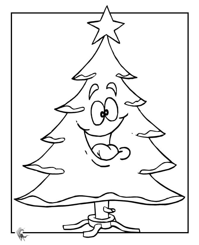 Desenhos de Árvore de Natal Engraçada para colorir