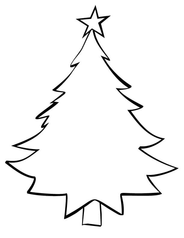 Desenhos de Árvore de Natal Fácil para colorir